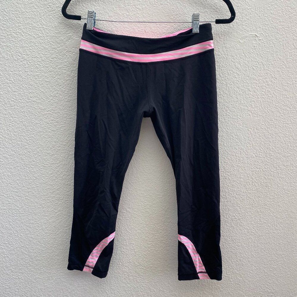 Lululemon Run Inspire Crop Pants Size 8 / 22 Inch Inseam Striped Legging Capri